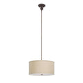 Capital Lighting 3910BB-456 Midtown Collection 3-Light Pendant, Burnished Bronze Finish with Beige Fabric Shade and Frosted Glass Diffuser
