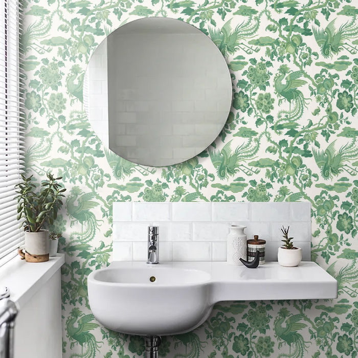 Chifu Chinoiserie Wallpaper - Emerald