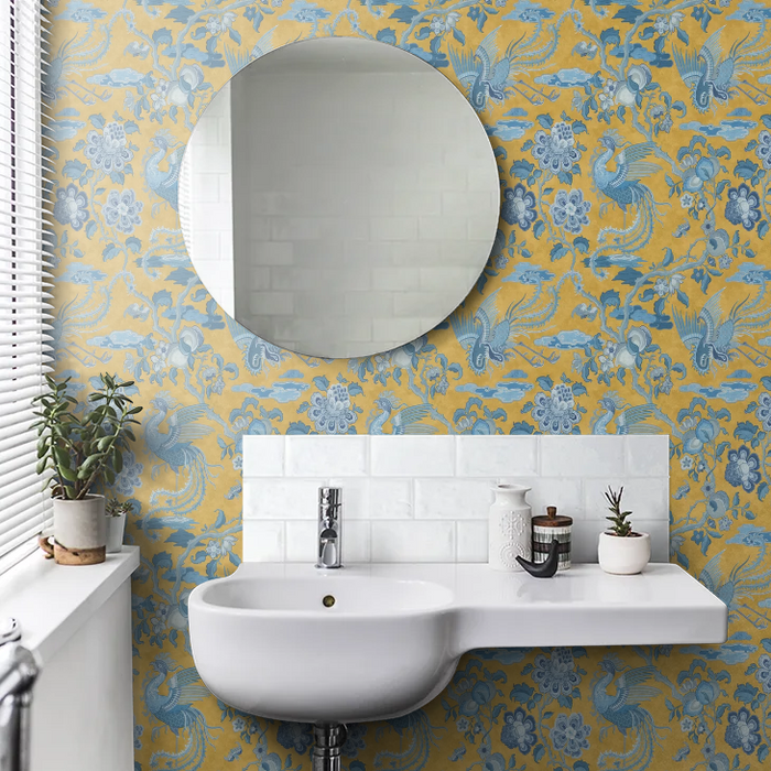 Chifu Chinoiserie Wallpaper - Ochre