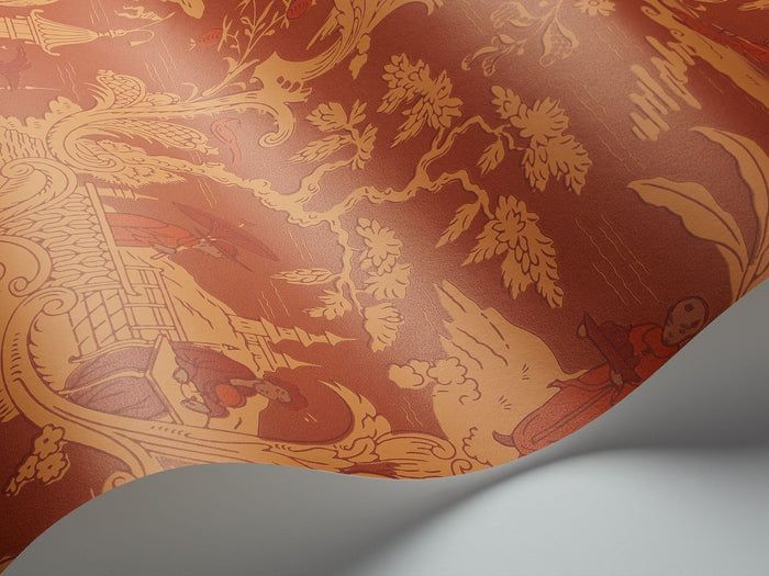 Chinese Toile Wallpaper - Ginger