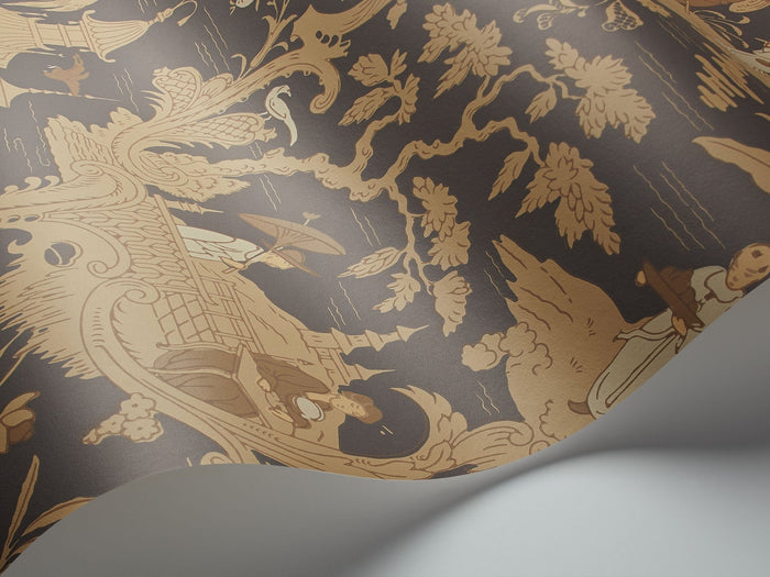 Chinese Toile Wallpaper - Spice on Soot