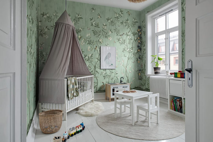 Chinoiserie Chic - Jade - Custom Sized Wallpaper Mural (per m2)