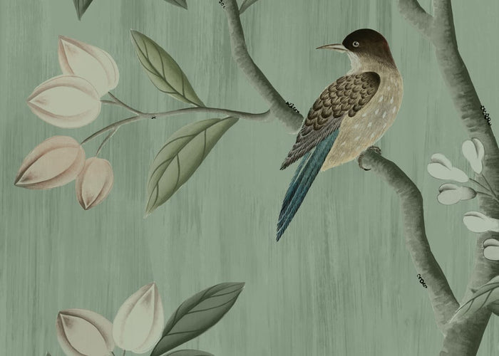 Chinoiserie Chic - Jade - Custom Sized Wallpaper Mural (per m2)