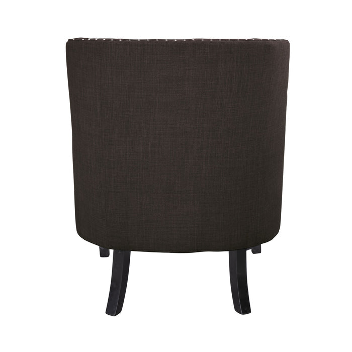 Chocolate Nailhead Accent Chair - Adams Furniture