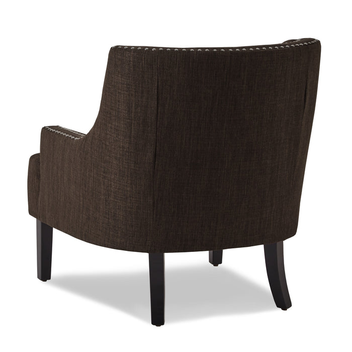 Chocolate Nailhead Accent Chair - Adams Furniture