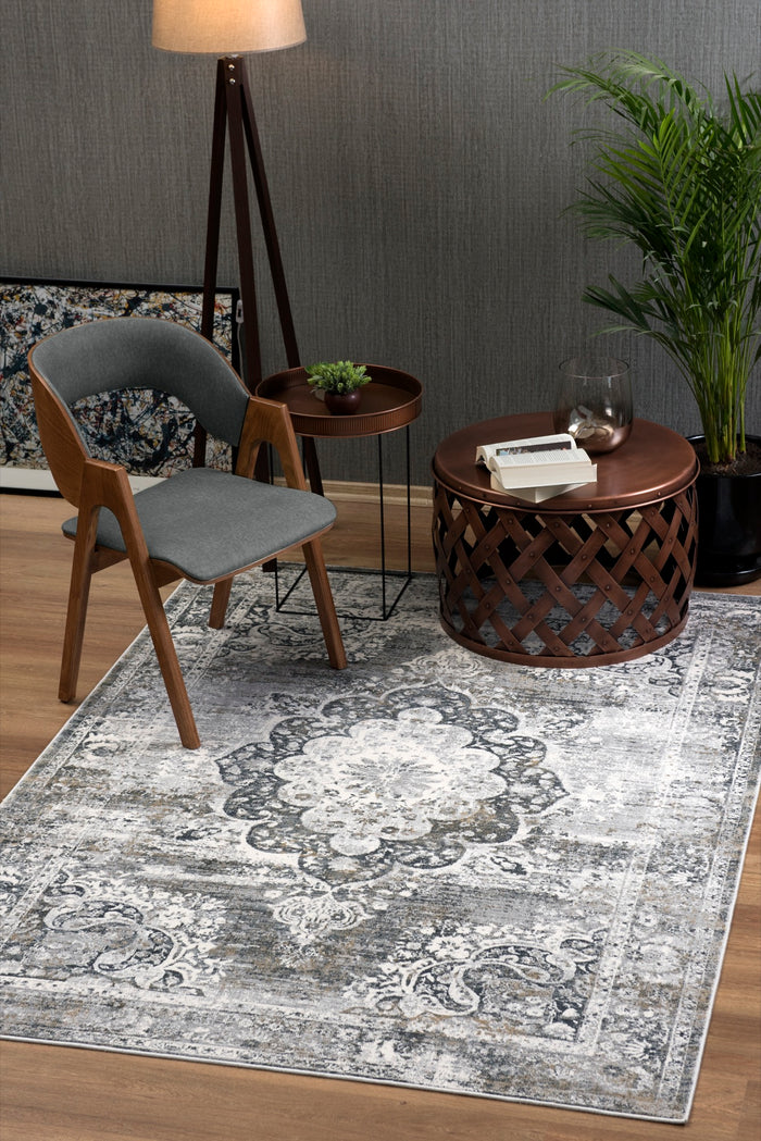 Christian 5x7 Grey Area Rug - Adams Furniture
