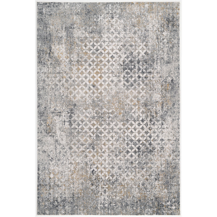 Christian Grey and Cream 5x8 Area Rug - Adams Furniture