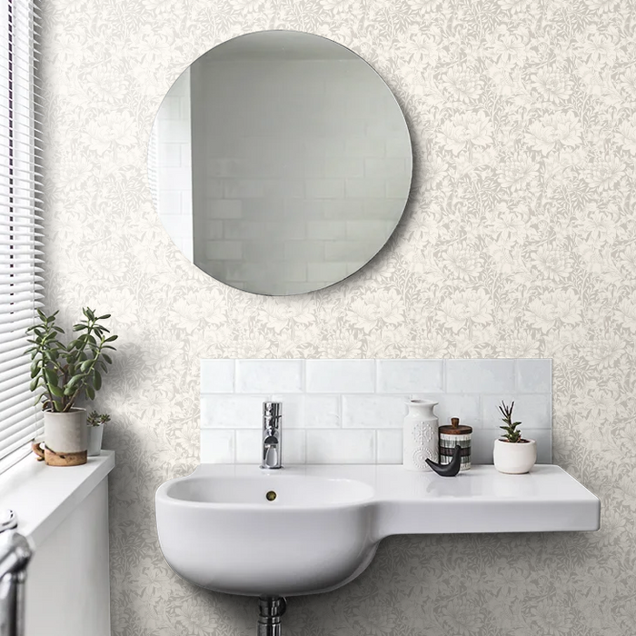 Chrysanthemum - Eden by Morris Wallpaper - Dove
