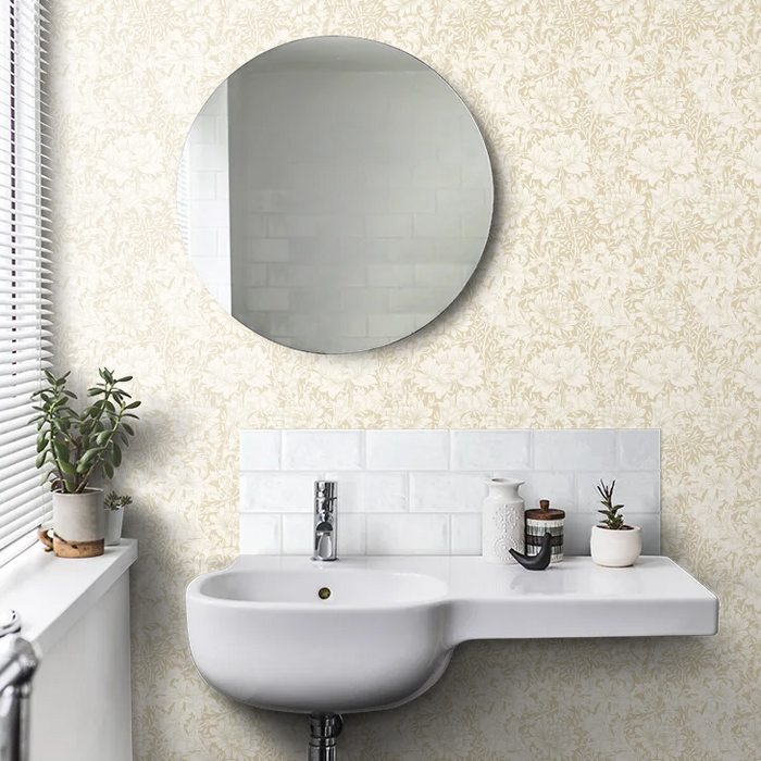 Chrysanthemum - Eden by Morris Wallpaper - Flax
