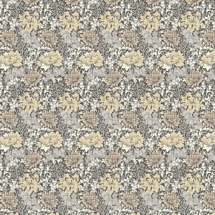 Chrysanthemum - Eden by Morris Wallpaper - Graphite Mix