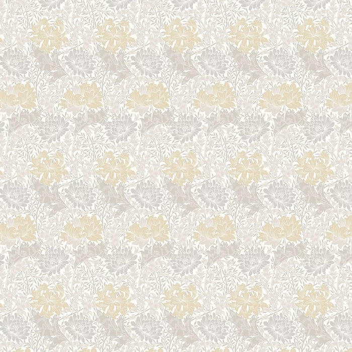 Chrysanthemum - Eden by Morris Wallpaper - Natural Stone