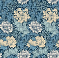 Chrysanthemum - Eden by Morris Wallpaper - Navy Mix