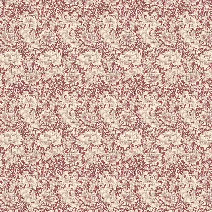 Chrysanthemum - Eden by Morris Wallpaper - Ruby Red