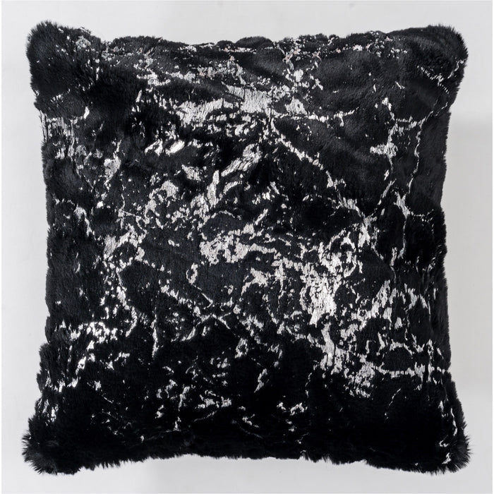 Chryso Black with Silver Foil Pillow - Adams Furniture