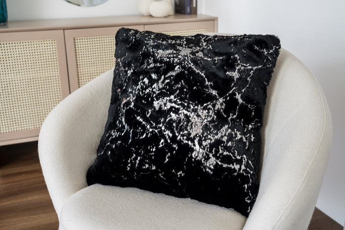 Chryso Black with Silver Foil Pillow - Adams Furniture