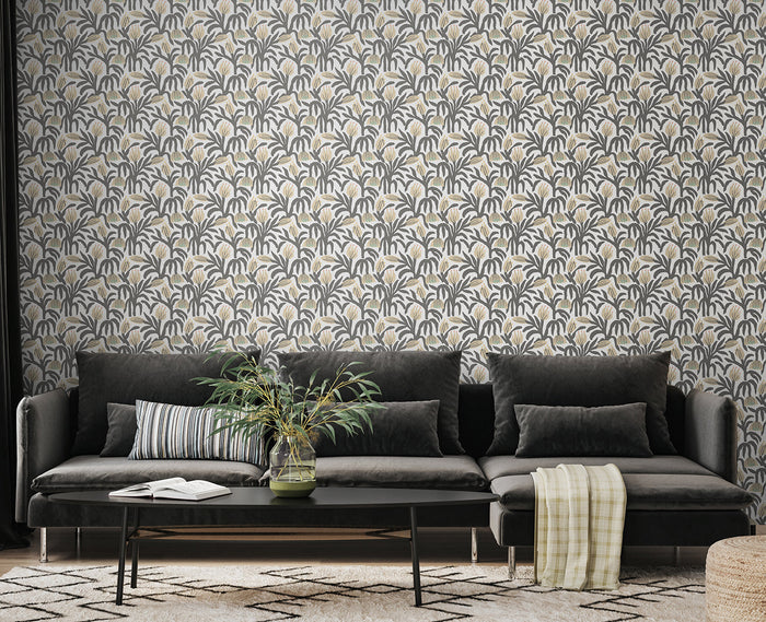 Chunky Flower Wallpaper - Charcoal