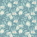 Chunky Flower Wallpaper - Denim