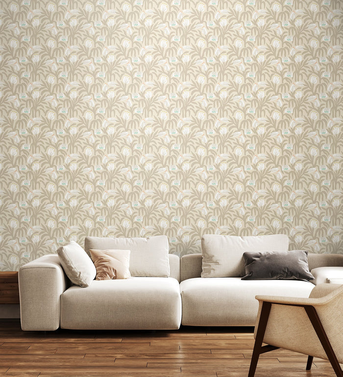 Chunky Flower Wallpaper - Hazelwood