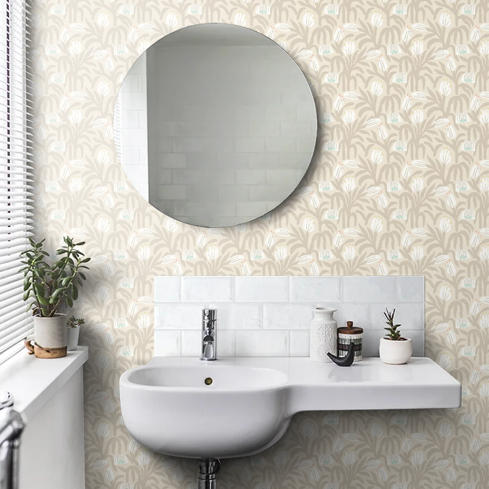 Chunky Flower Wallpaper - Hazelwood