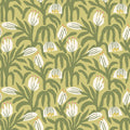 Chunky Flower Wallpaper - Olive Green