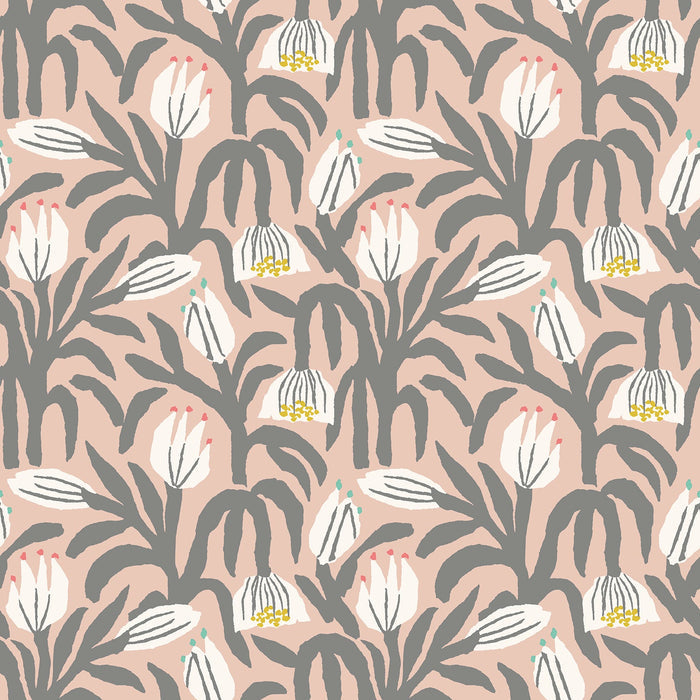 Chunky Flower Wallpaper - Powder Puff