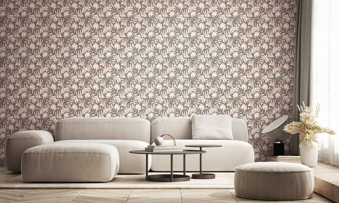 Chunky Flower Wallpaper - Powder Puff