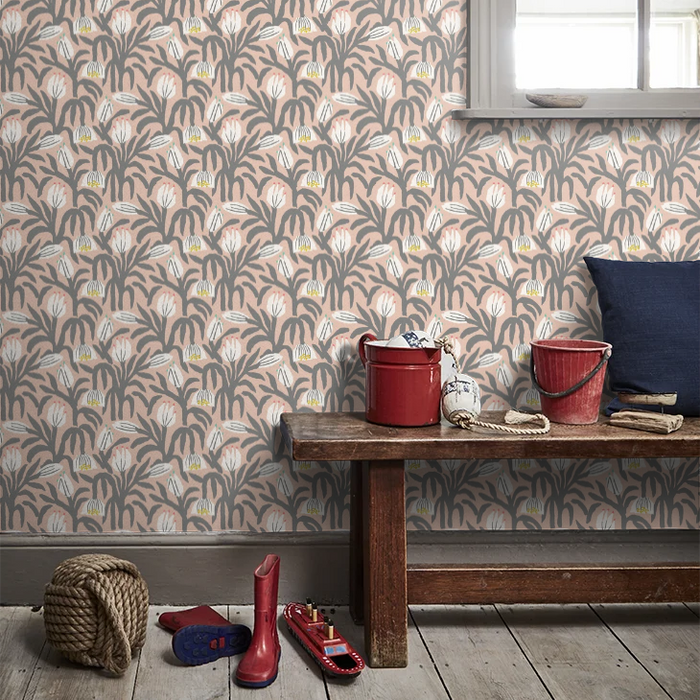 Chunky Flower Wallpaper - Powder Puff