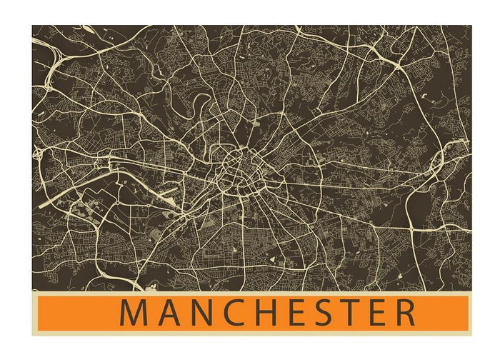 City Map Many Cities - Custom Sized Wallpaper Mural (per m2) - Manchester