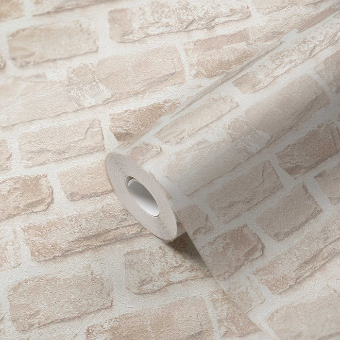 Classic Brickstone - Natural Wallpaper - Beige