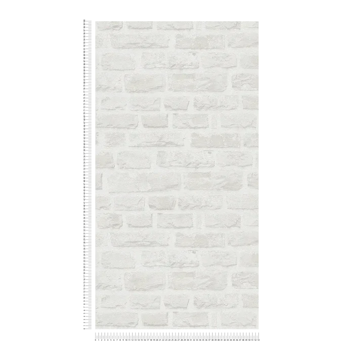 Classic Brickstone - Natural Wallpaper - White