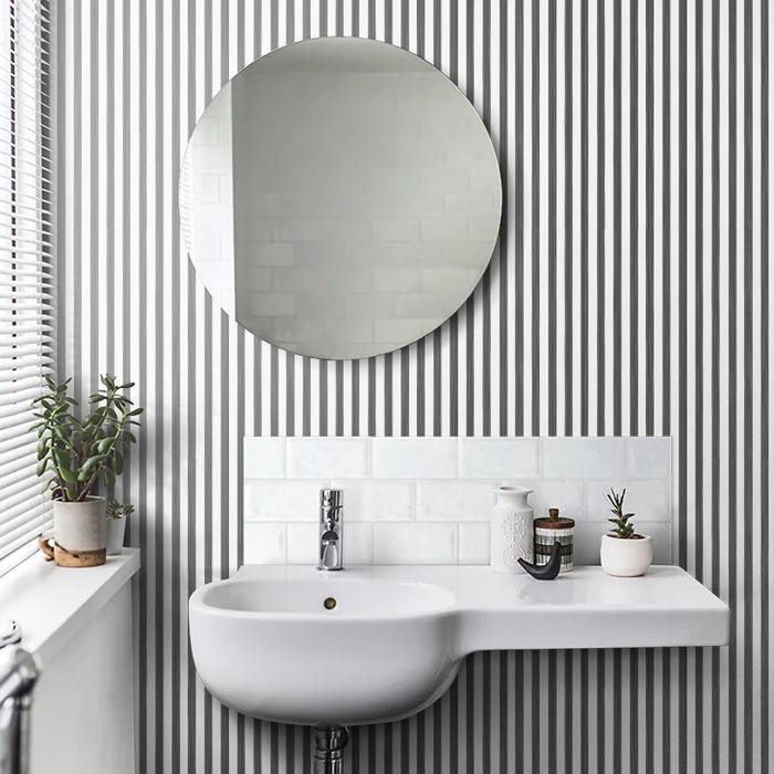 Closet Stripes Wallpaper - Black/Off White