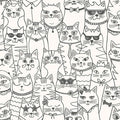 Colour-Me Cats Wallpaper - Black & White