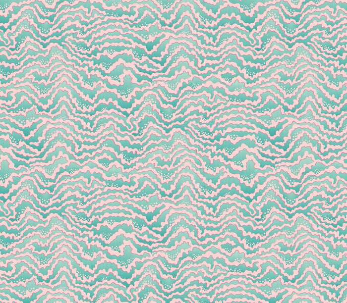 Contour Wallpaper - Ohpopsi - Bubblegum and Mint