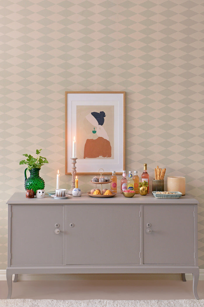 Copenhagen Geometric Wallpaper - Beige Green