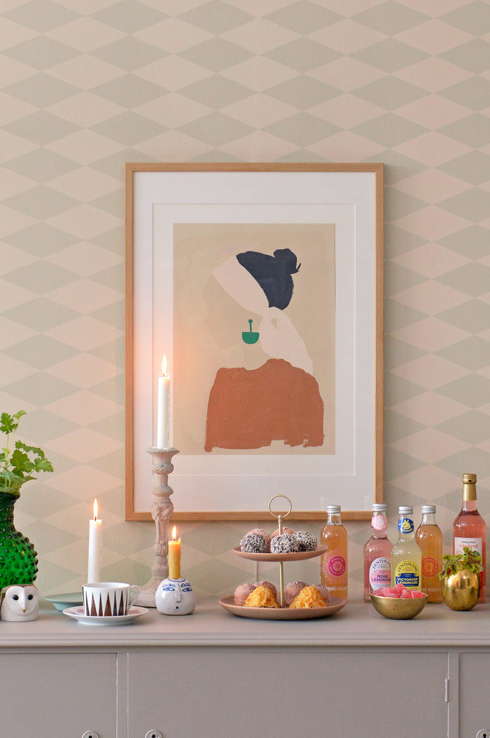 Copenhagen Geometric Wallpaper - Beige Green