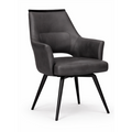 Cora Charcoal Swivel Dining Chair - Adams Furniture