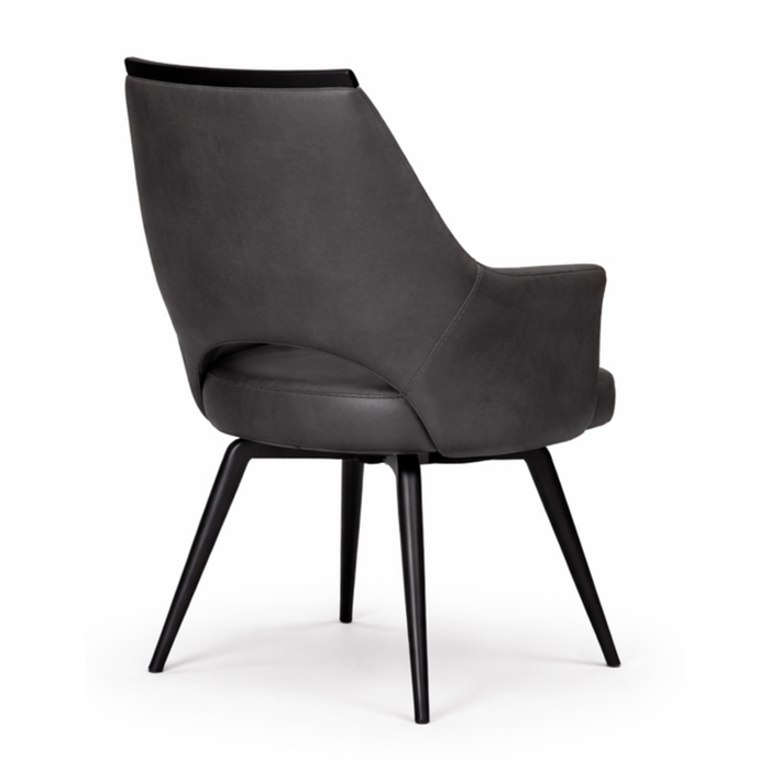 Cora Charcoal Swivel Dining Chair - Adams Furniture
