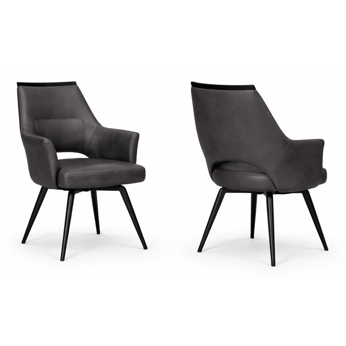 Cora Charcoal Swivel Dining Chair - Adams Furniture