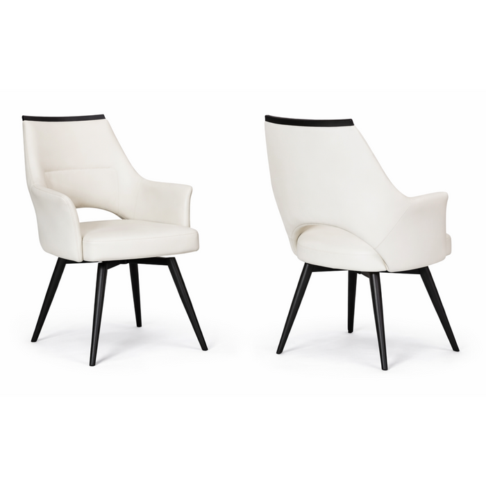 Cora White Swivel Dining Chair - Adams Furniture