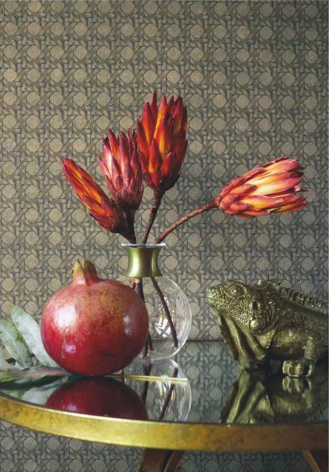 Cuba Paja - Vinyl Wallpaper - Vert Khaki - Last 3 Rolls