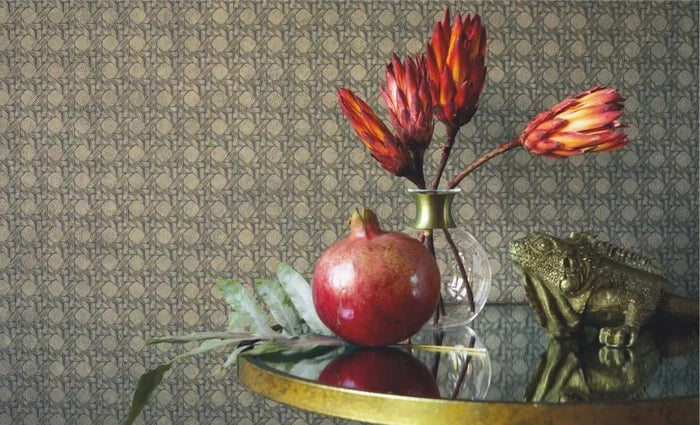 Cuba Paja - Vinyl Wallpaper - Vert Khaki - Last 3 Rolls