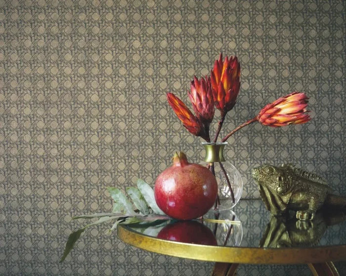 Cuba Paja - Vinyl Wallpaper - Vert Khaki - Last 3 Rolls