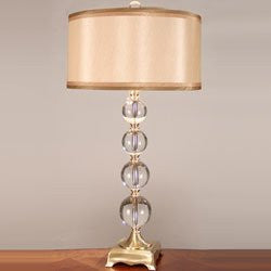 Dale Tiffany GT701217 Aurora Crystal Table Lamp, Antique Brass and Fabric Shade