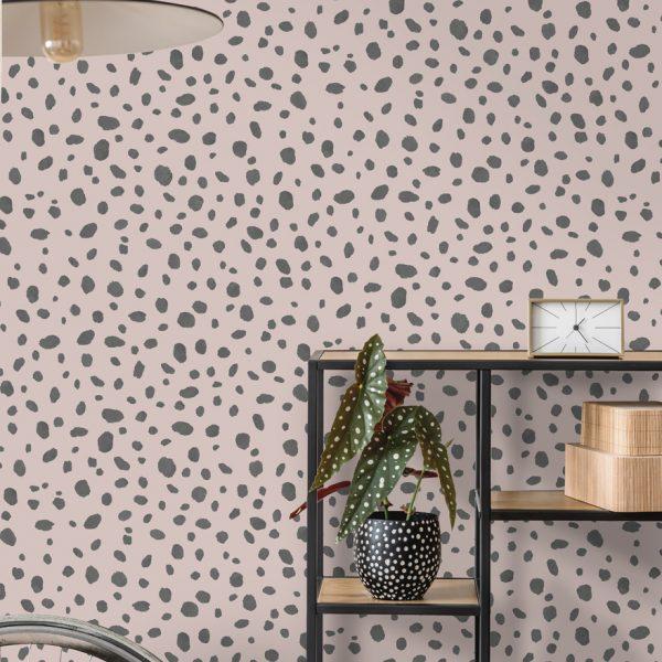 Dalmatian Spots Wallpaper - 2 Colours NZ-Wallpaper