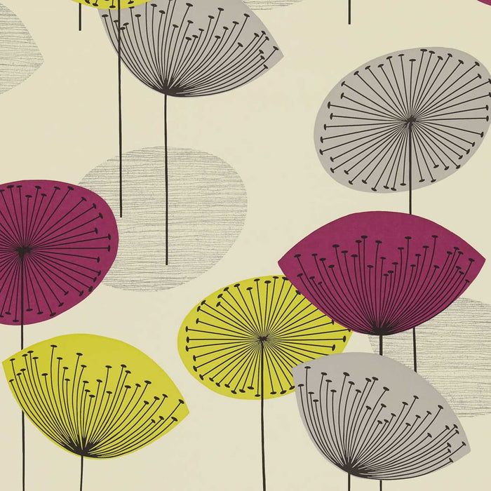 Dandelion Clocks Wallpaper - Blackcurrant