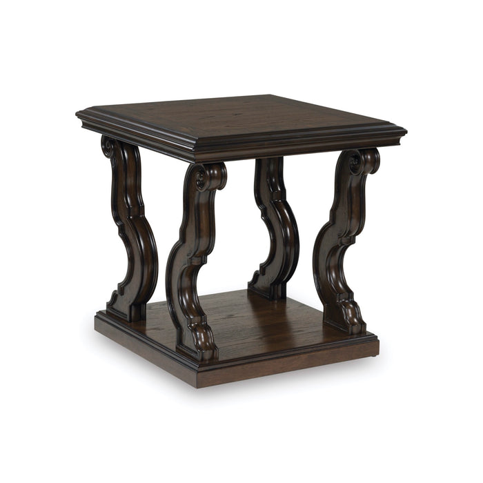 Dark Brown Square End Table - Adams Furniture