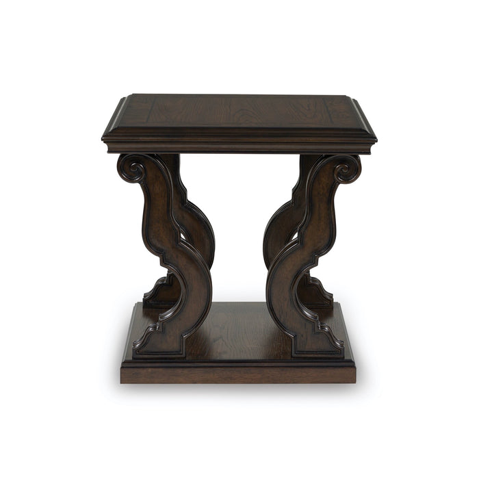 Dark Brown Square End Table - Adams Furniture