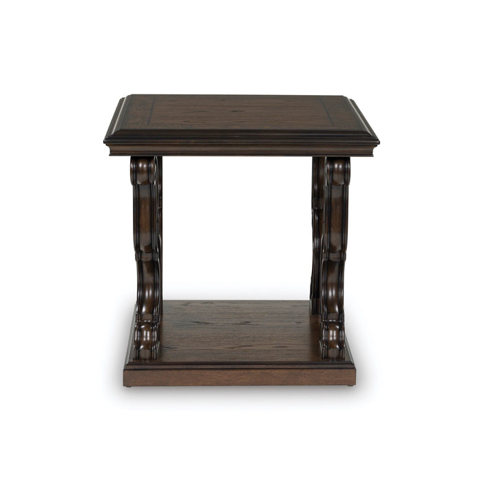 Dark Brown Square End Table - Adams Furniture