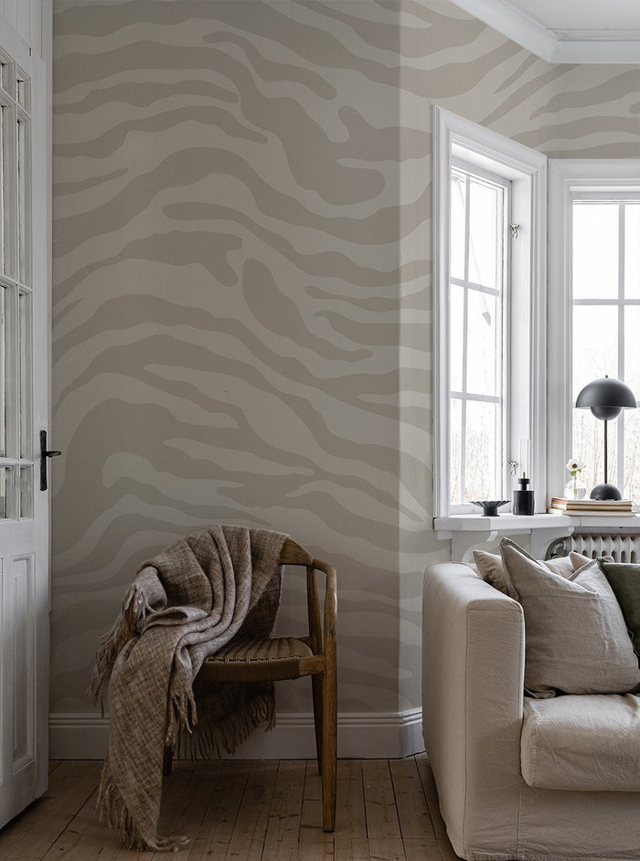 Date Night - Custom Sized Wallpaper Mural (per m2) - Beige