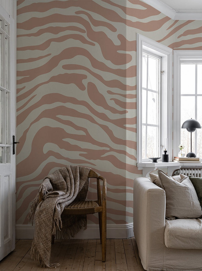 Date Night - Custom Sized Wallpaper Mural (per m2) - Dusty Orange